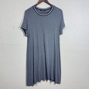 MRT‎ 1030 T-Shirt Dress 1X Ringer A-Line Utility Lagenlook Minimalist Scandi USA
